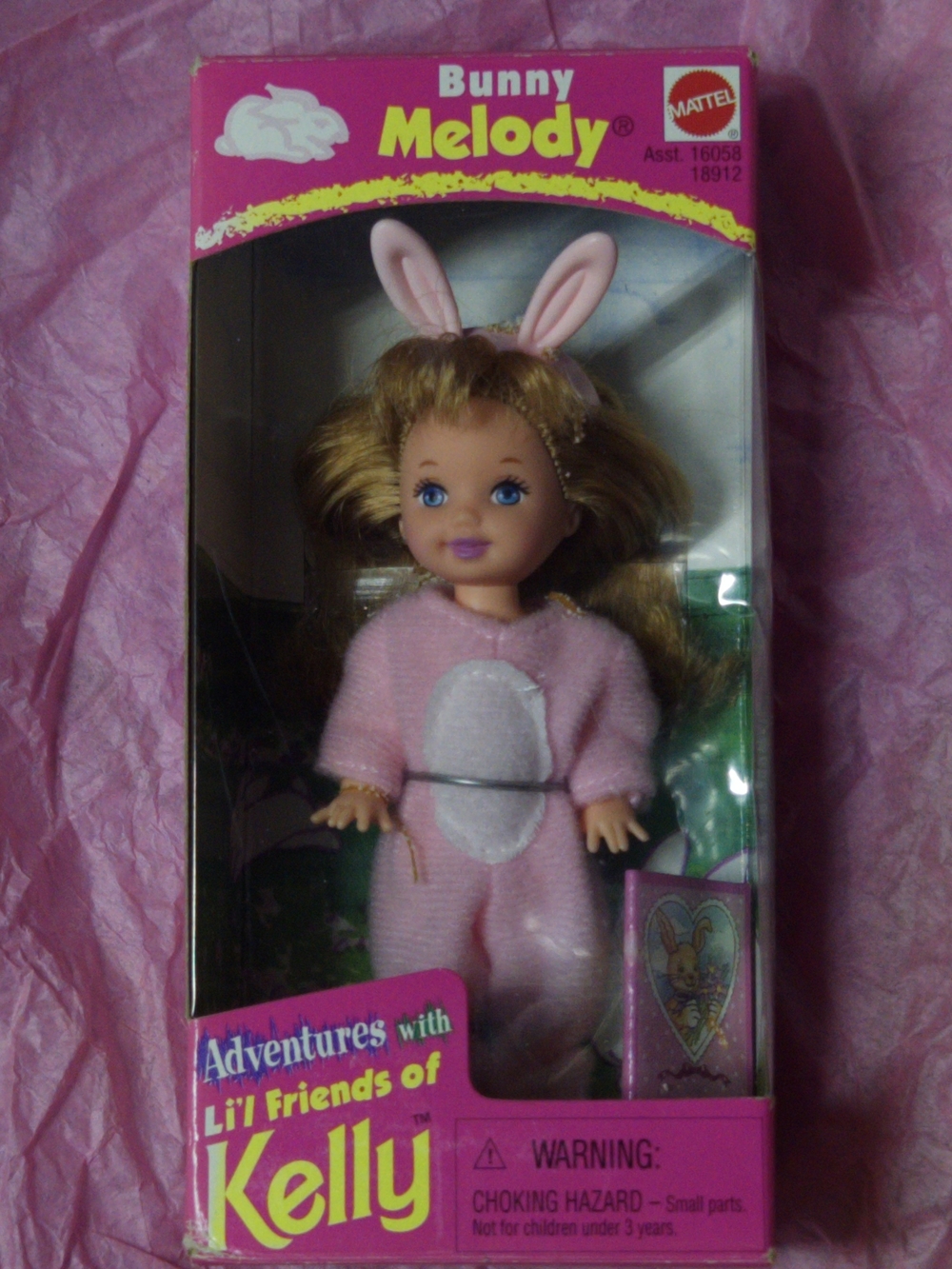 Vintage 1998 Mattel Adventures with Li'l Friends of Kelly - "Bunny Melody" Doll